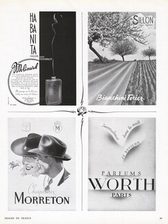 Molinard, Bianchini Férier (Sillon), Morreton, Worth (Perfumes) 1942