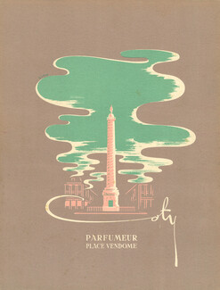 Coty (Perfumes) 1946 Place Vendôme, Signed by Liou