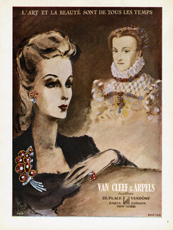 Van Cleef & Arpels 1945 Brooch, Earrings, Ring, Pierre Simon
