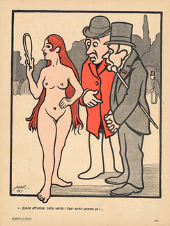 Jossot 1907 La Pudeur, Nudity