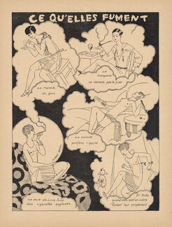 Ce qu'elles fument, 1925 - Albert Briol Garçonne, Opium Smoking, Cigarette Holder