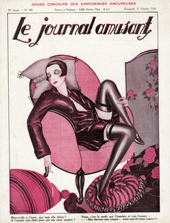 Davanzo 1926 Stockings, Sexy Looking Girl, Le Journal Amusant Cover