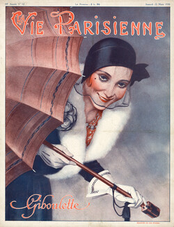 Léo Fontan 1930 "Giboulette" Spring Elegant Parisienne Umbrella