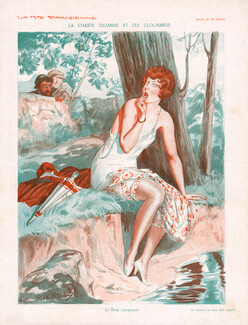 De Bélair 1930 "Le Bain Compromis" Surprised Bathing