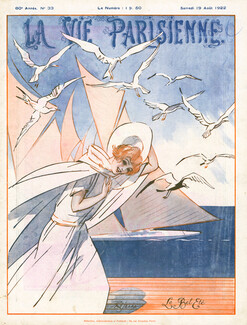 Le Bel Été, 1922 - René Préjelan Seagulls, La Vie Parisienne Cover