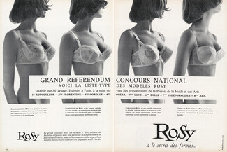 Rosy (Lingerie) 1961 Bra "Roucouleur", "Florentine", "Corolle", "Opéra", Concours National, Photo Plucer