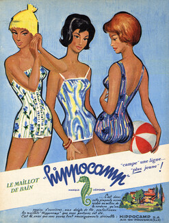 Hippocamp (Swimwear) 1960 Aix-en-Provence, Fashion Illustration