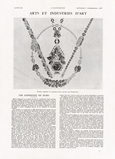 Une Exposition de Rubis, 1930 - Mauboussin Necklace, Bracelet, Pendant