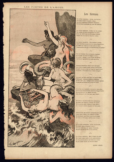 Les Sirènes, 1894 - Paul Balluriau Mermaid, Poem Albert Samain