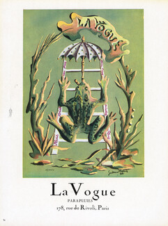 La Vogue (Umbrellas) 1946 Grenouille, Parapluie