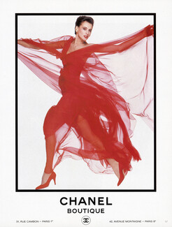 Chanel Boutique 1985 Inès de la Fressange, Red Evening Gown