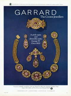 Garrard (High Jewelry) 1969 Pink topaz and chrysolite suite
