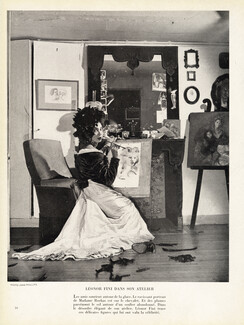 Leonor Fini 1947 Dans son atelier, Photo John Phillips