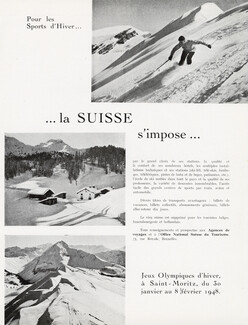 La Suisse (Switzerland) 1947 Jeux Olympiques d'hiver à Saint-Moritz, Ski