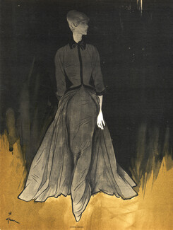 Lucien Lelong 1947 Evening Gown, René Gruau