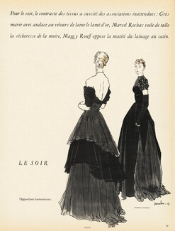 Paquin, Marcel Rochas 1947 Le Soir, Evening Dresses, Haramboure