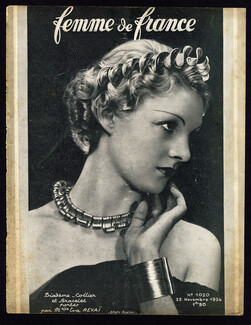 Mlle Eva Revaï 1934 Diadème-Collier et Bracelet, Photo Scaioni, Femme de France Cover