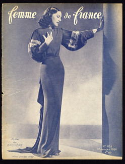 Bruyère (Couture) 1937 Photo Georges Saad, Femme de France Cover