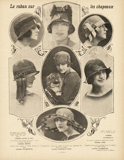 Le ruban sur les chapeaux, 1924 - Mauricette, Delion, Millinery, Pekingese Dog, Photos H. Manuel et Rahma