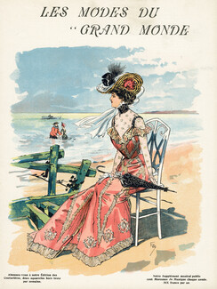 Les Modes Belle Époque 1900 Beachwear, Fashion Illustration