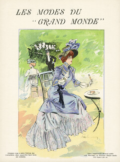 Les Modes du Grand Monde 1900 Belle Époque, Terrasse, Félix Fournery Fashion Illustration