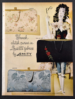 Amity (Purses) 1964 French Clutch Purses in Louis XIV fabrics