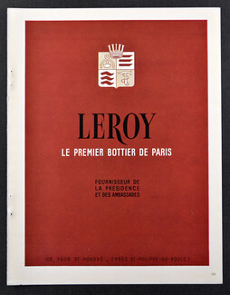 Leroy (Shoes) 1947 Le Premier Bottier de Paris, 109 Faubourg Saint-Honoré