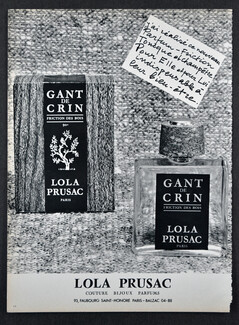Lola Prusac (Perfumes) 1967 "Gant de Crin"