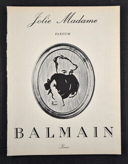 Pierre Balmain (Perfumes) 1955 Jolie Madame, René Gruau