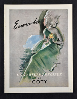 Coty 1949 Emeraude, Un Parfum Précieux, René Jeandot