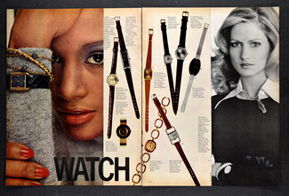 The best accessory is a Watch, 1974 - Van Cleef & Arpels, Trifari, Baume & Mercier, Gübelin, Hermès, Tiffany, Bueche Girod