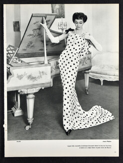Jean Patou 1957 Polka Dots Evening Dress, Photo Gouffé