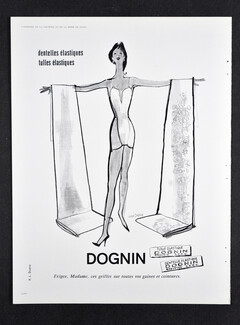 Dognin (Fabric) 1957 Hervé Dubly, Elastic lace