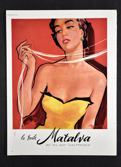 La tToile Matalva 1950 Brénot, Fashion Illustration