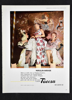 Tacosa (Fabric) 1954 Moulin Rouge, French Cancan, Annick Tanguy, Photo P. Barry