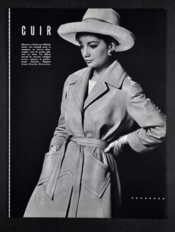 Hermès (Couture) 1962 Leather Coat, Chapeau Brosseau