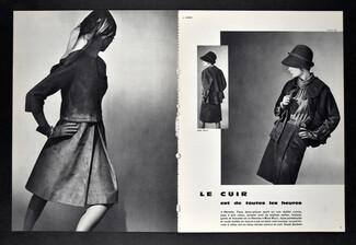 Hermès (Couture), Nina Ricci 1964 Cuir doblis, Foulard, gants et bracelet Hermès