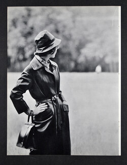 Hermès (Couture) 1961 Manteau en cuir, Sac, gants, écharpe Hermès