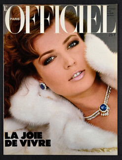 Van Cleef & Arpels 1982 L'Officiel Cover, Christian Dior Fur, Photo Jim Dorrance
