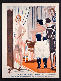 Dans le Noble Faubourg, 1931 - Bernard Bécan "La mode sans culotte", Corset, Stockings