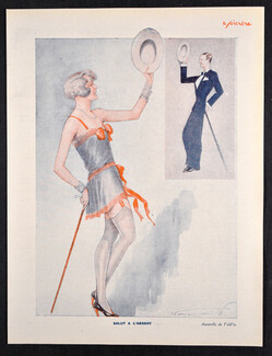 Salut à l'Absent, 1930 - Vald'es circa, Babydoll, Stockings, Maurice Chevalier