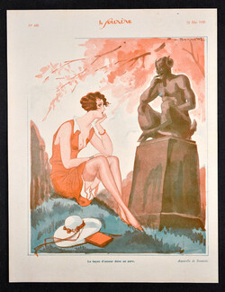 La leçon d'amour dans un parc, 1930 - Léon Bonnotte Faun, Erotica