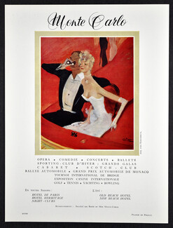 Monte Carlo 1959 Opera House, Elegants, Jean-Gabriel Domergue