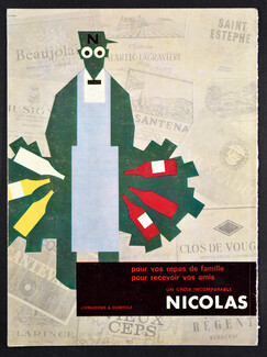 Nicolas 1963 Nectar, Muscadet, Beaujolais, Saint-Estephe