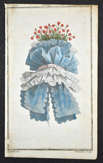 Magasin des Modes Nouvelles 1787 cahier n°36, plate n°3, Defraine, Hat