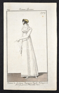 Le Journal des Dames et des Modes 1809 Costume Parisien N°972