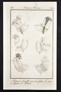 Le Journal des Dames et des Modes 1813 Costume Parisien N°1340 Hats
