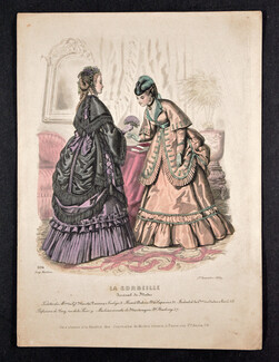 La Corbeille 1869 Héloïse Leloir n°994 hand colored fashion plate