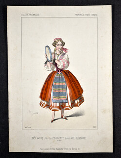 Galerie dramatique - Théâtre de L'Opéra Comique 1853 Mlle Lavoye, A. Lacauchie, Theatre Costume