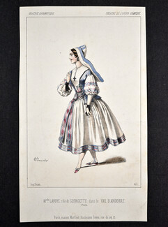 Galerie dramatique - Théâtre de L'Opéra Comique 1853 Mlle Lavoye, A. Lacauchie, Theatre Costume